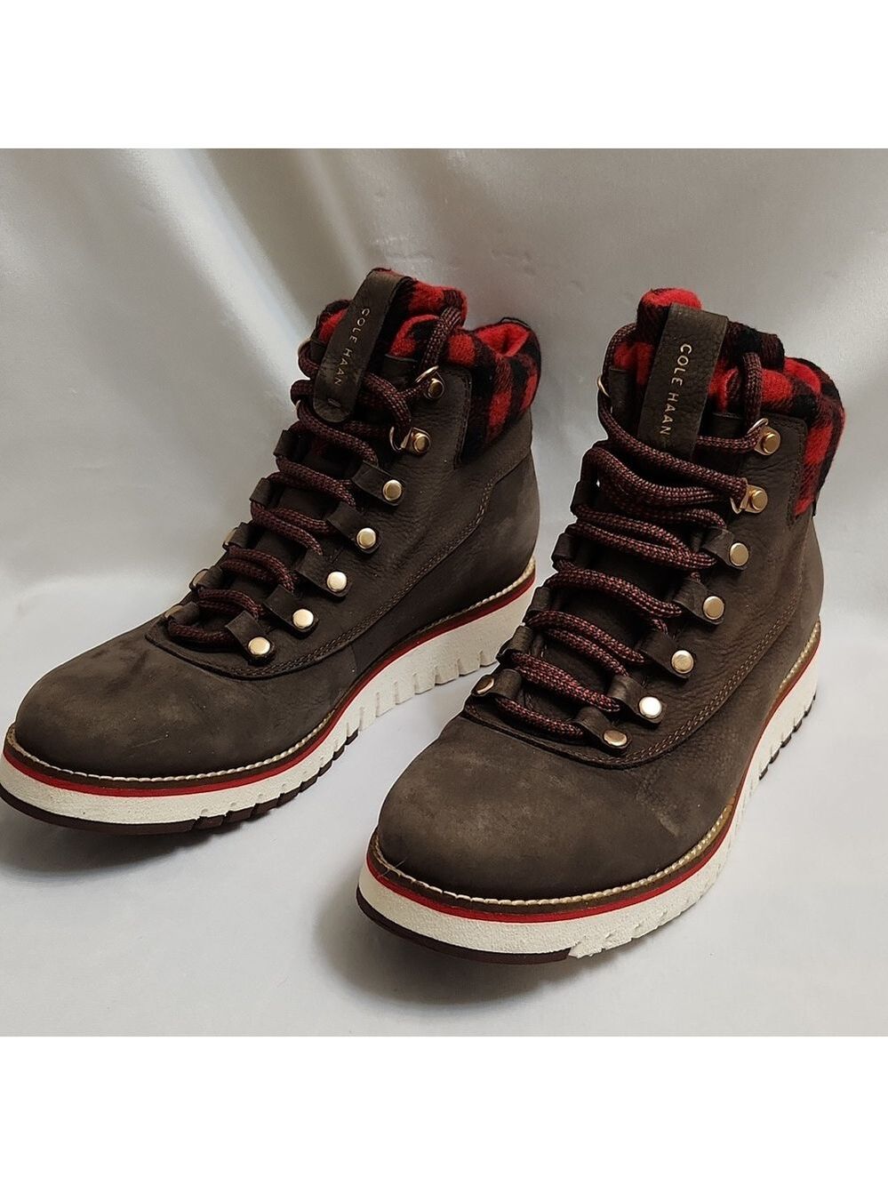 Cole Haan Grand Explore Brown and Red Suede Boots (W Size 7.5) - Picture 5 of 14